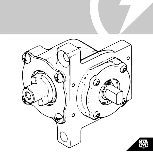 REPLACEMENT 90 DEGREE GEARBOX - 16ELITE/18/20EDRIVE