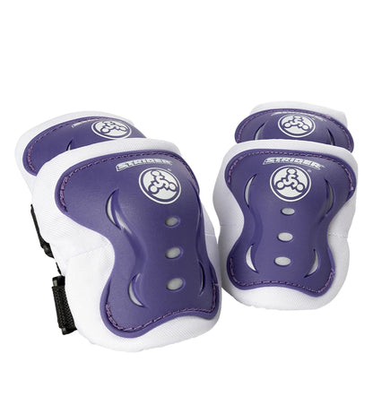 Purple Strider elbow and knee pads for toddlers
