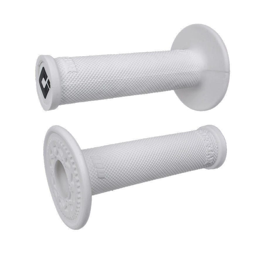 ODI Ruffian No-Waffle MX Slip-On Grips - White Pro-Soft