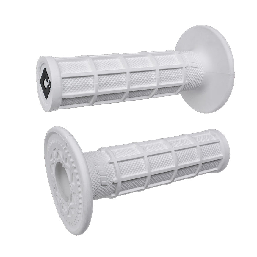 ODI Full-Waffle Motocross Slip-On Grips - White Pro-Soft