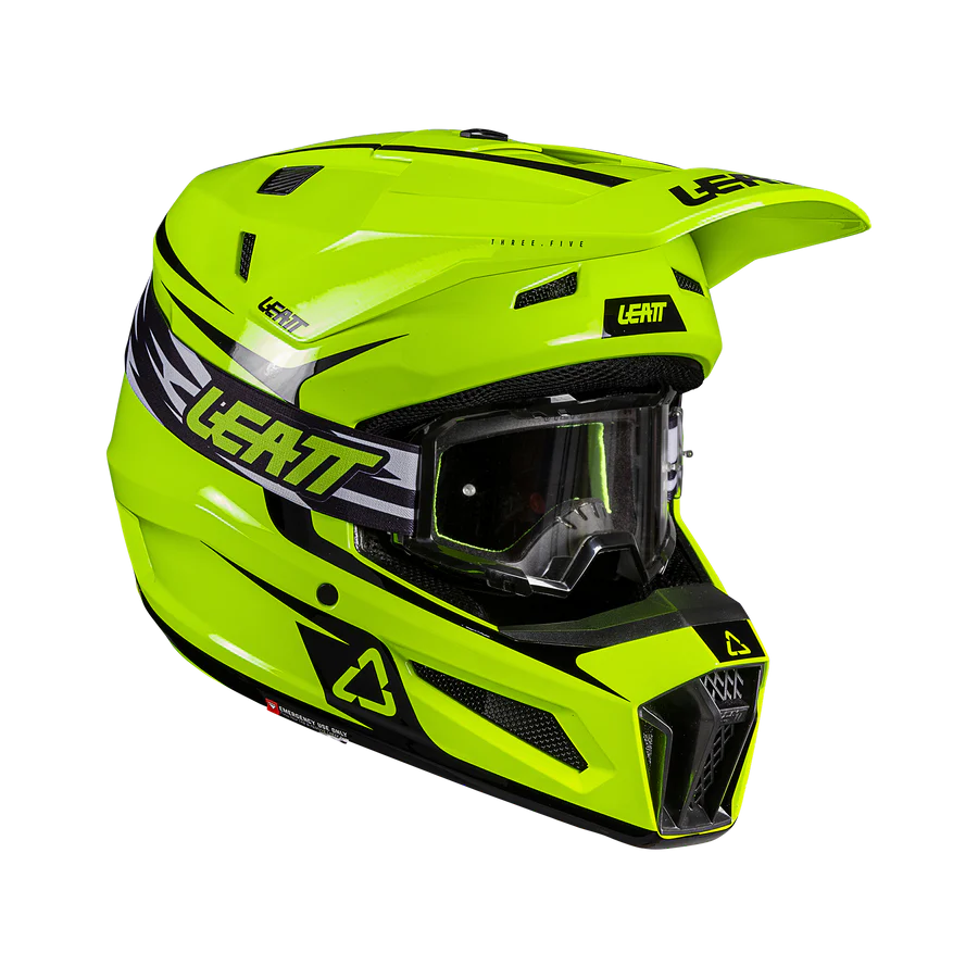 Helmet Moto 3.5 with 2.5s Goggle - Junior (Neon Yellow)