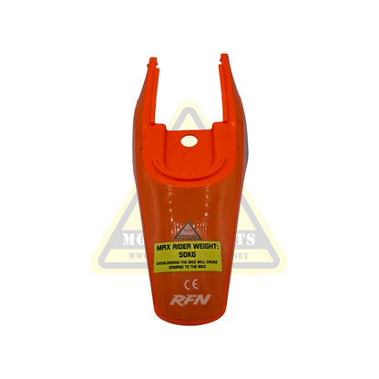 RFN Warrior SX-E500 orange rear fender mounting view