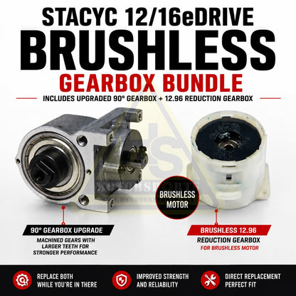 STACYC upgraded 90-degree gearbox in brushless gearbox bundle