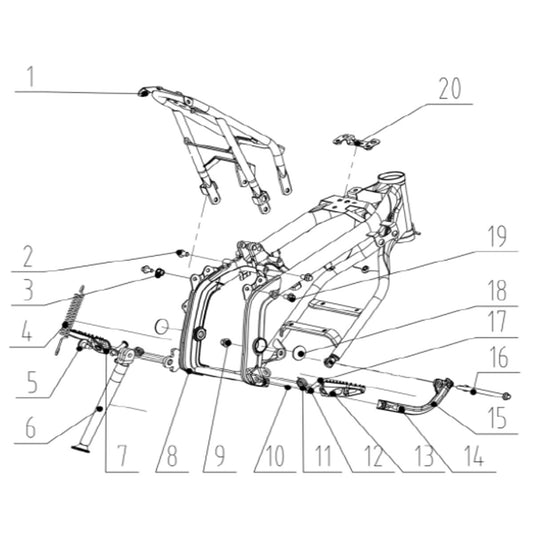 RFN Warrior Youth E5 Tail Bracket - Part 1 in the Frame Assembly diagram