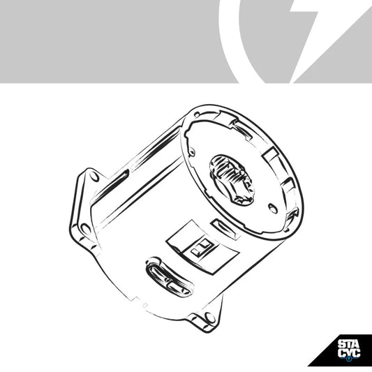 STACYC 11.4 brushed planetary reduction gearbox housing, exterior illustration for 12eDRIVE and 16eDRIVE