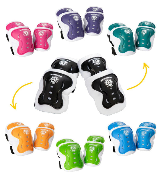 Strider elbow and knee pad set for toddlers in five colors