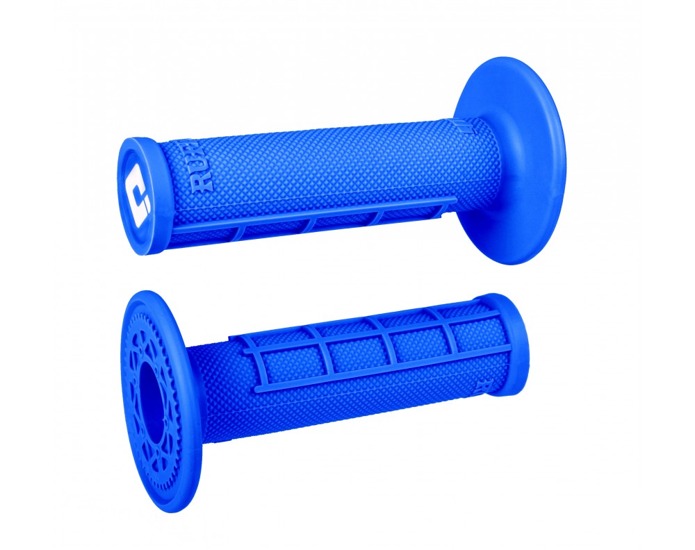 ODI Half-Waffle Single-Ply Slip-On MX Grips - Blue